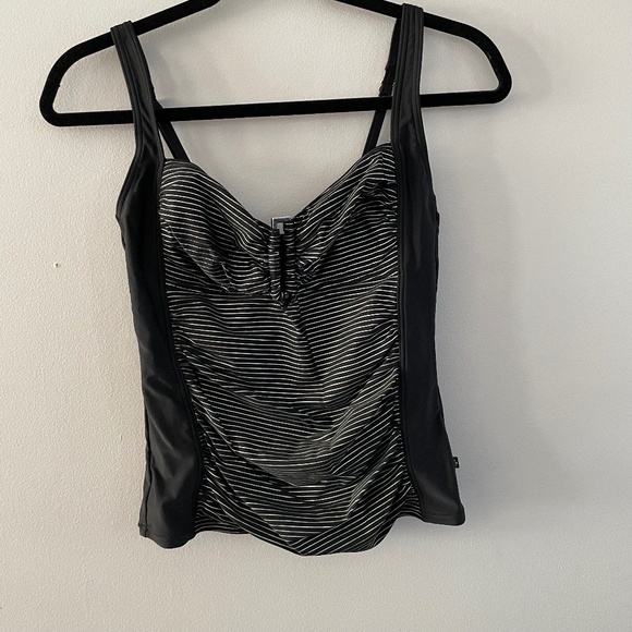 la vie en Rose Tankini swimsuit black and Silver bottoms l, top M - Picture 1 of 8